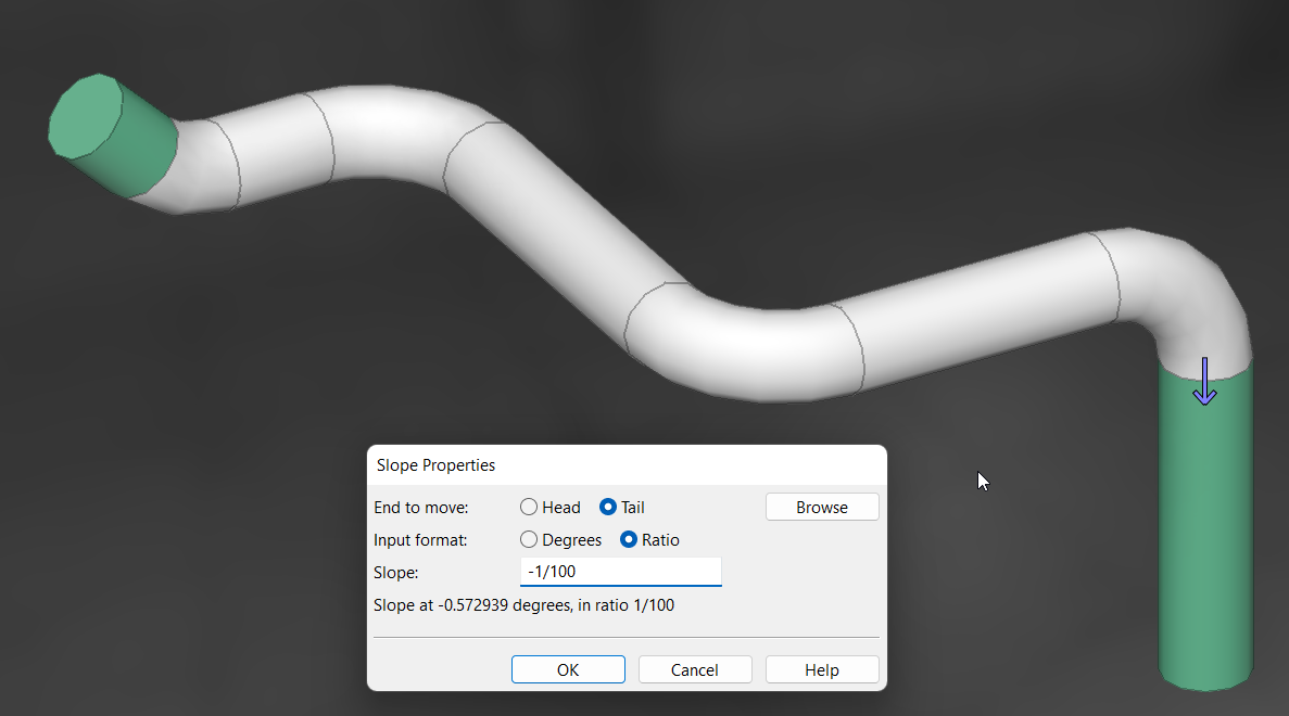 Sloping pipes 3D
