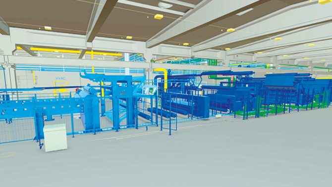 The new extrusion coating line shown in CADMATIC eBrowser.