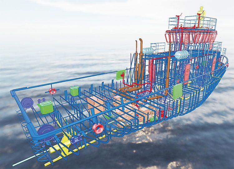 3D ship model - behind