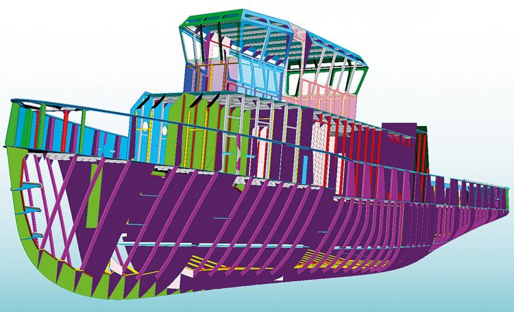 3D ship model - front