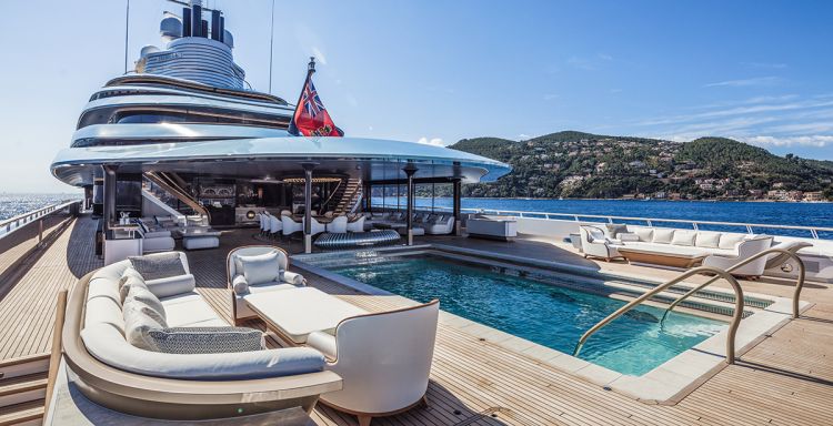 Pool on the yacht deck